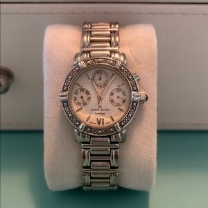 Anne Klein Silver and Genuine Diamond Accent Women's Watch